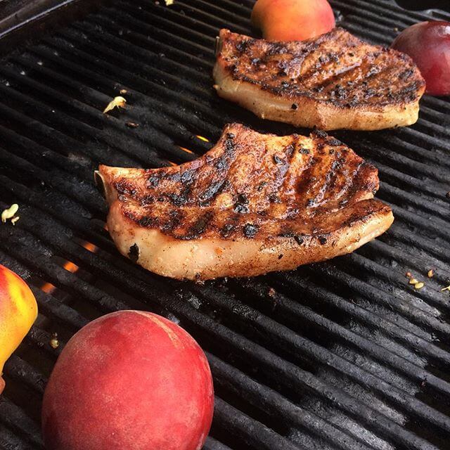 Grilled Pork Chop with Peach Salsa