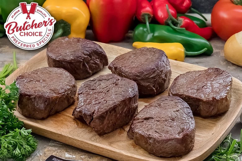 Butcher's Choice 6 (6oz) Filet Mignons