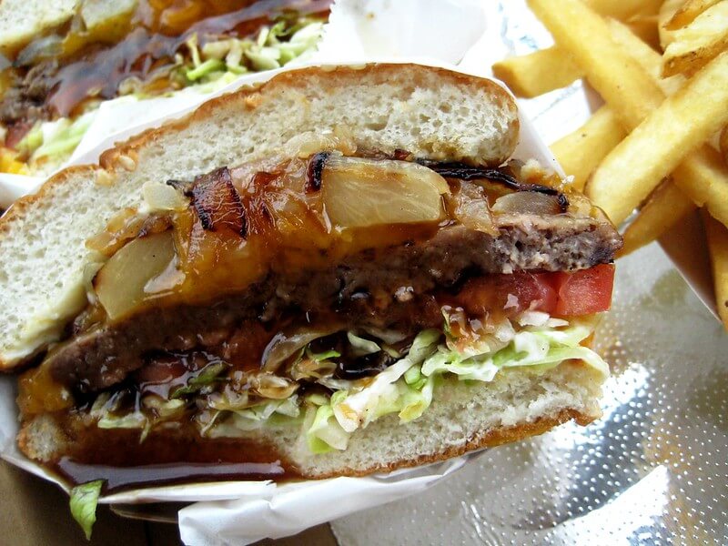 Steak Burger with Spicy Pineapple Salsa