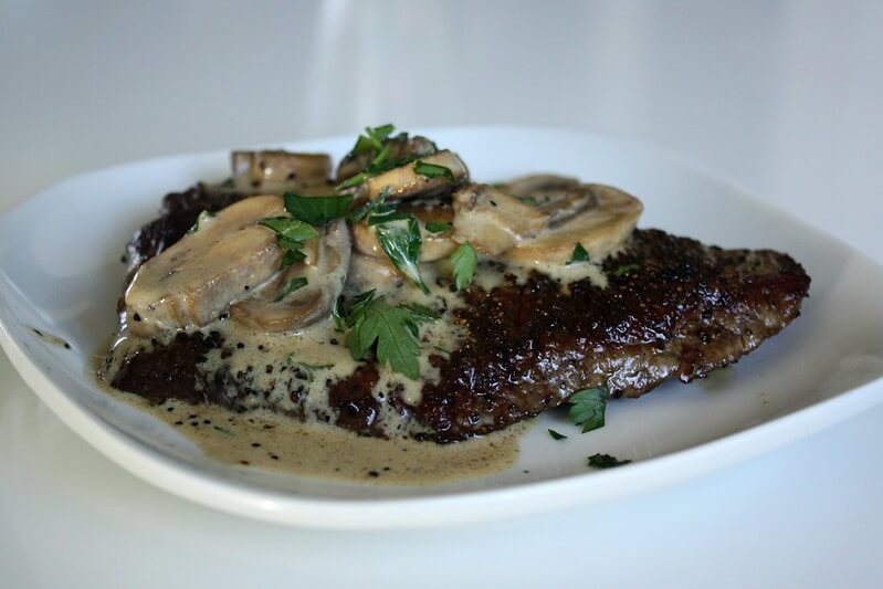 Filet Mignon in Mustard Cream Sauce with Mushrooms