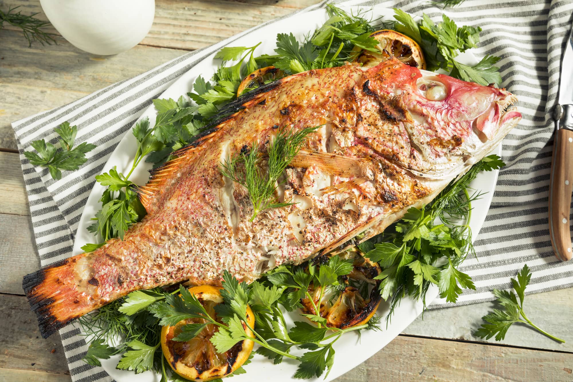lemon and herb roasted whole fish