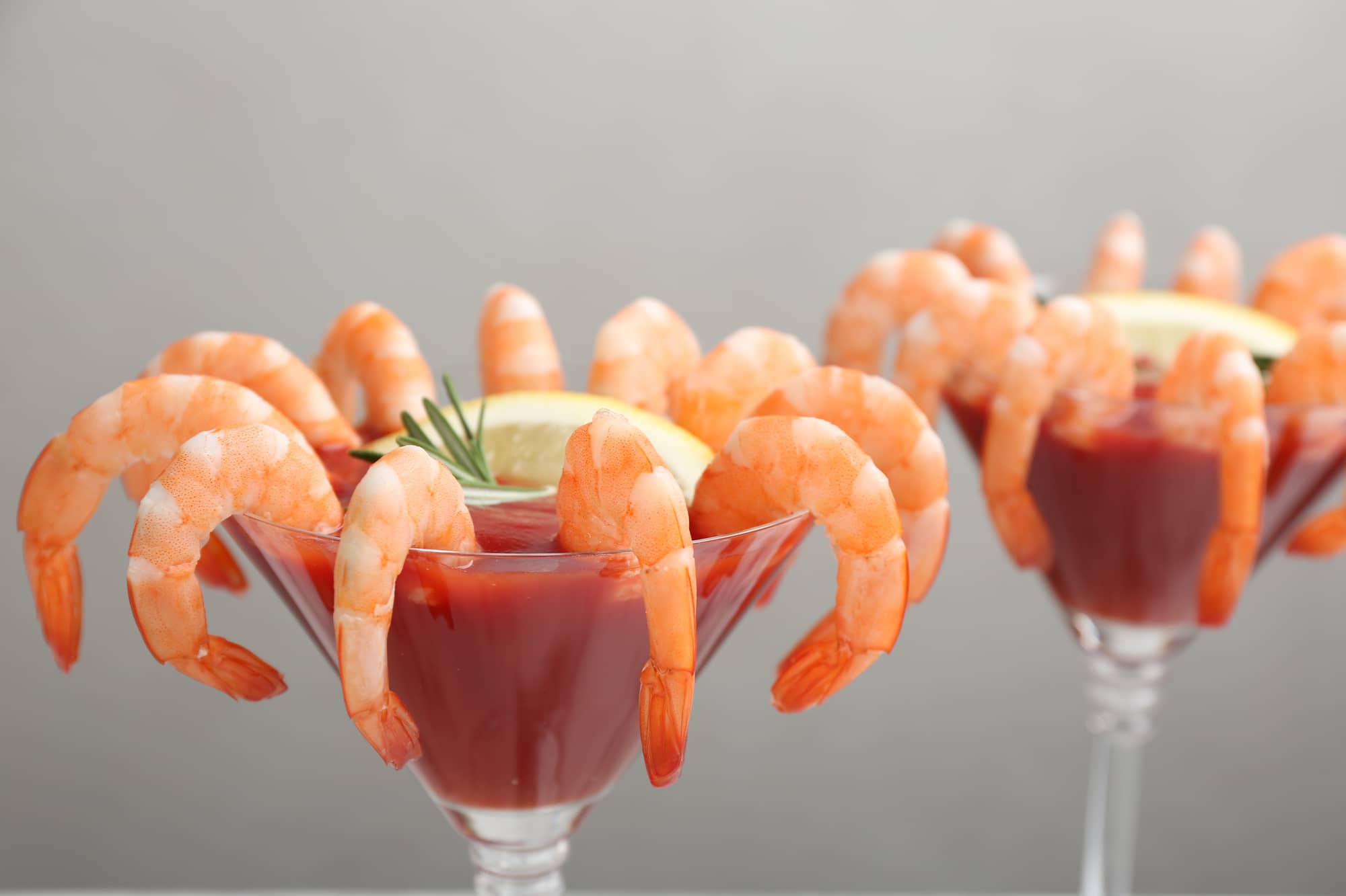 shrimp cocktail with spicy holiday sauce