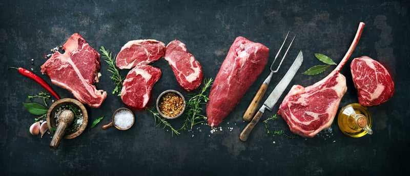 a variety of steak cuts