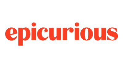 Red 'epicurious' logo on a white background
