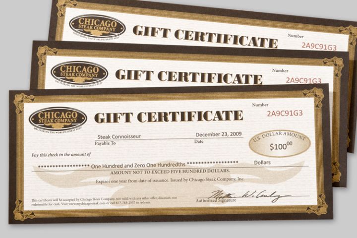 Printed Gift Certificate