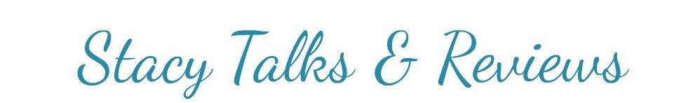 Logo 'Stacy Talks & Reviews' in a stylized font with a teal color.