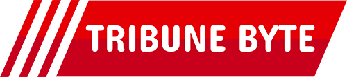 Red rectangular logo with 'TRIBUNE BYTE' text