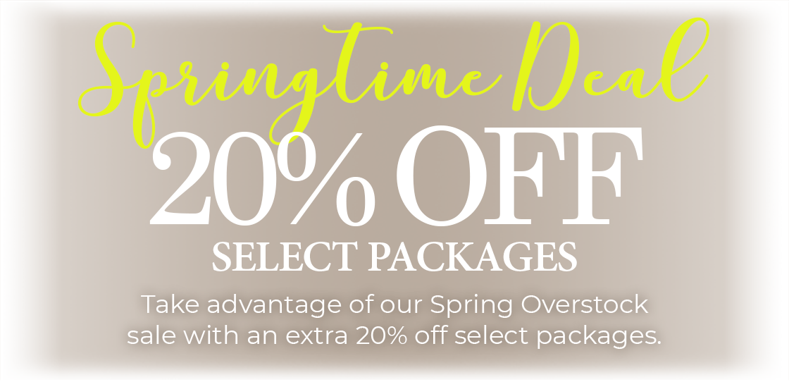 Use Code: 20PERCENT to receive 20% OFF on select packages.