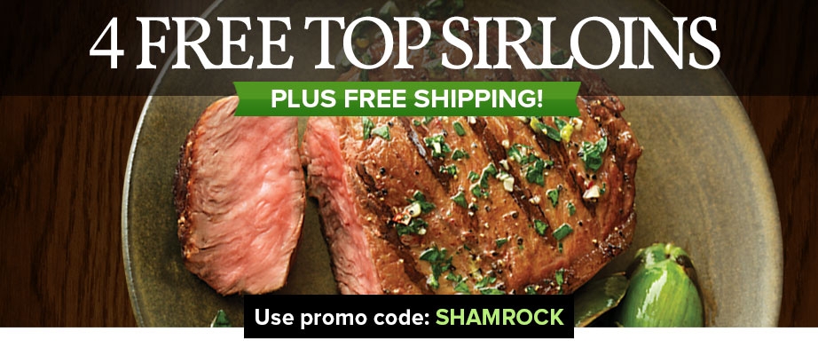 Lucky Day 2023 - Get 4 FREE (6oz) Top Sirloins and FREE Standard shipping on orders $189 or more