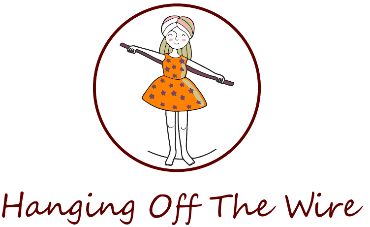 Hanging off the wire blog page logo