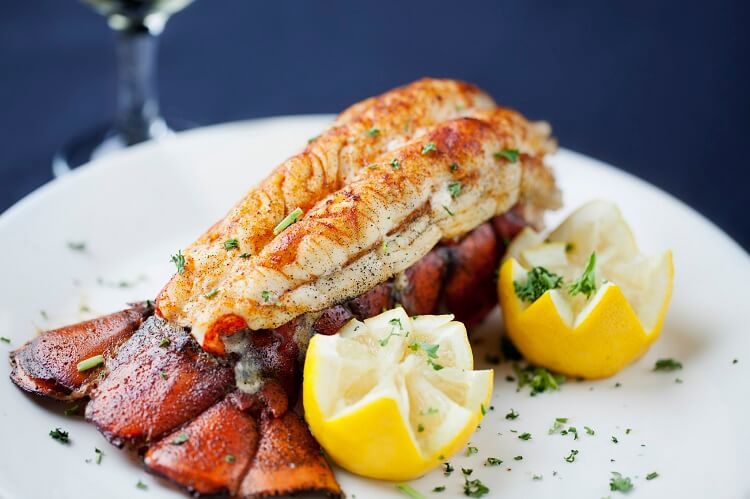 steamed lobster tail