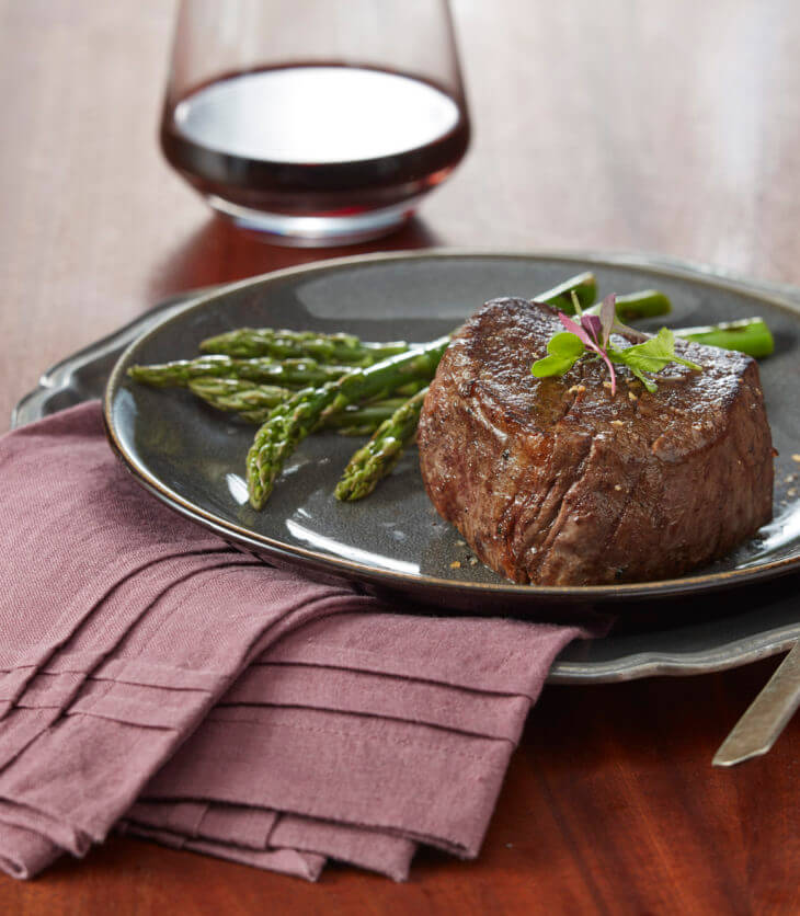 Filet mignon with wine