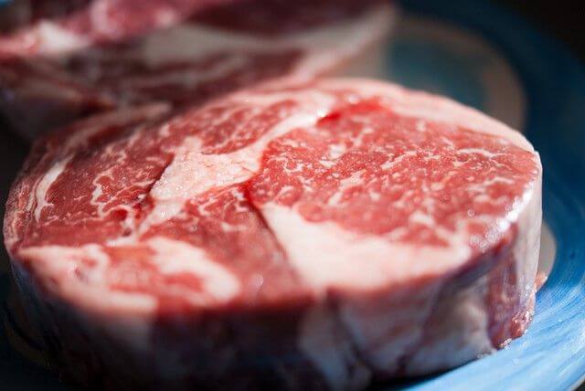 marbled uncooked red meat