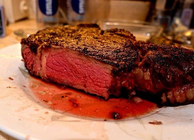 reverse seared ribeye steak