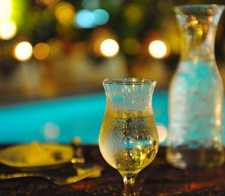 white wine with dinner