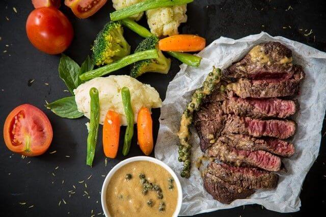 perfectly sliced steak