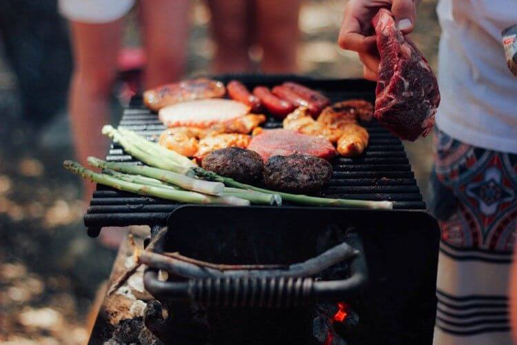 meat on grill for game day