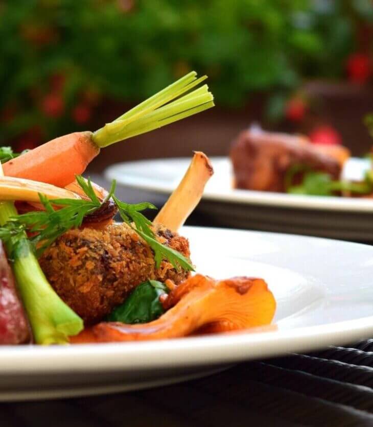 steak and vegetables