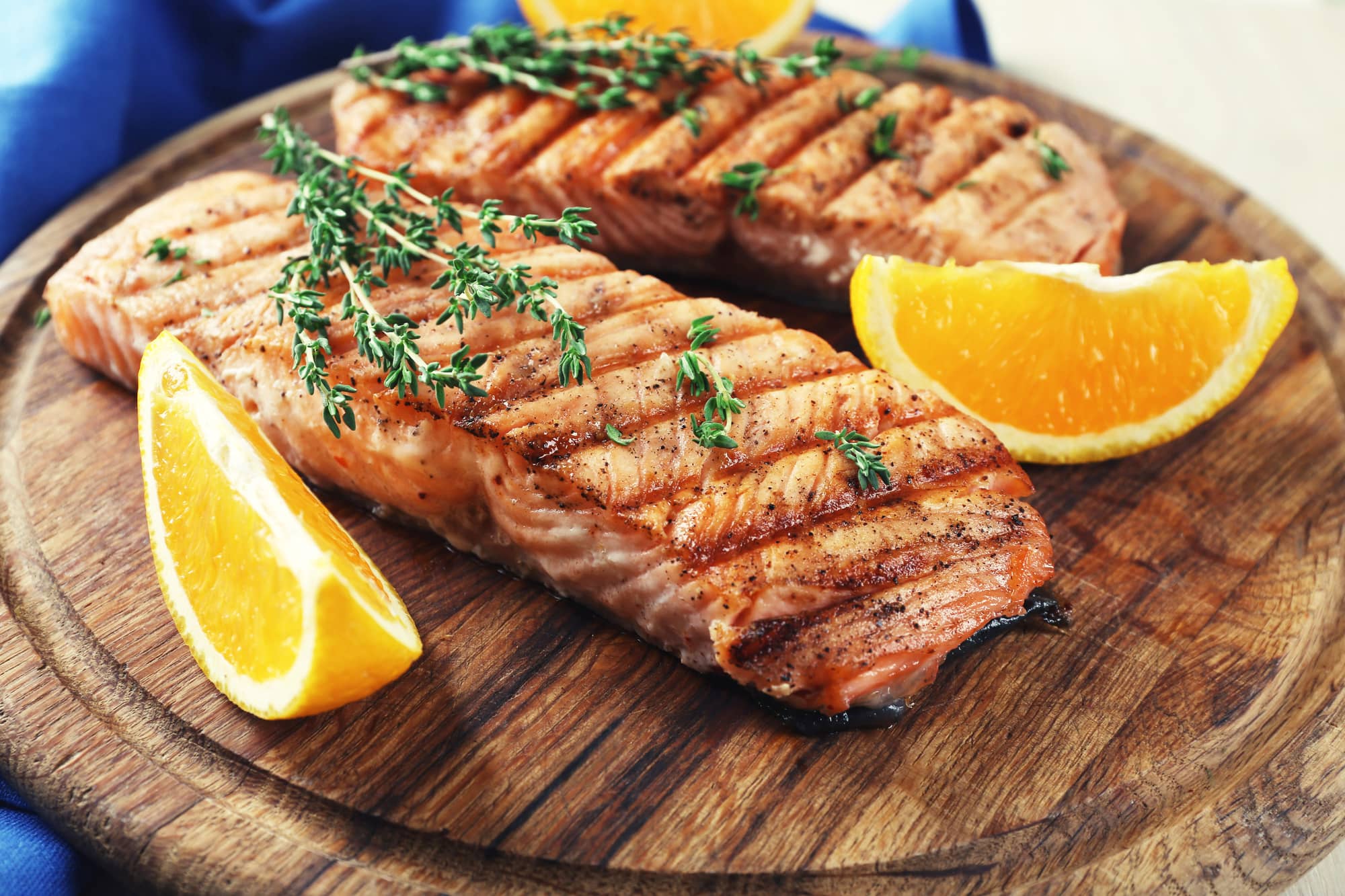 salmon cooked on the grill