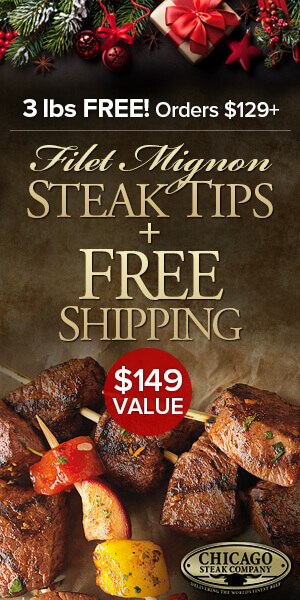 3lbs Free Steak Tips + Free Shipping on orders $149+