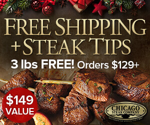 Free Shipping + Steak Tips. 3lbs Free on orders $129+