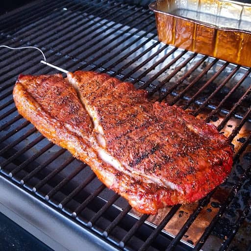 top sirloin steak on the grill 