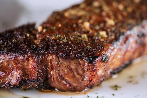 reverse seared strip steak