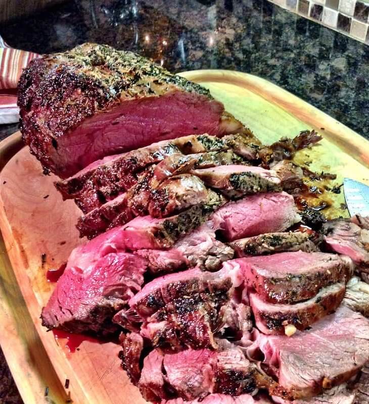 sliced cooked ribeye roast