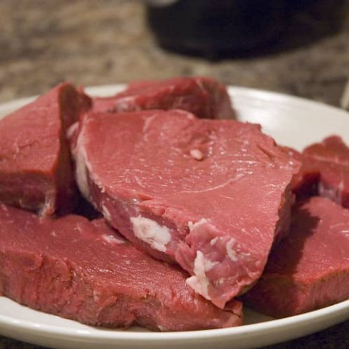 uncooked top sirloin steak ready for the air fryer