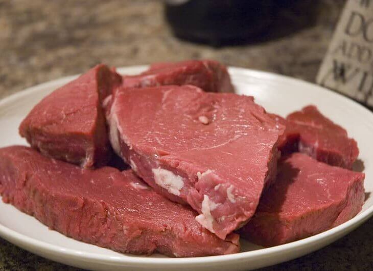 uncooked top sirloin steak ready for the air fryer