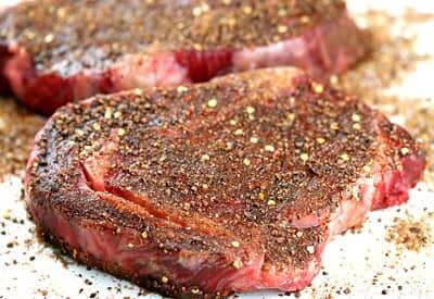 dry rubbed flank steak
