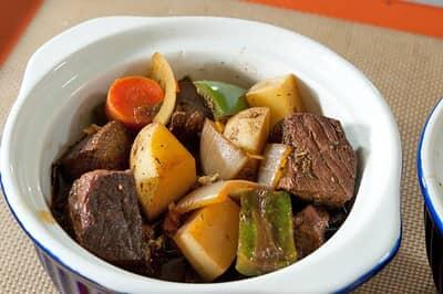 flank steak in instant pot with vegetables