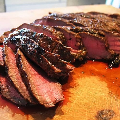 marinated flat iron steak