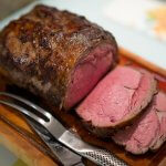 cooked and sliced prime rib roast