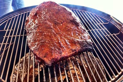 bbq beef brisket on the grill