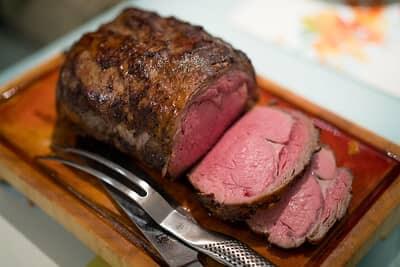 cooked and sliced prime rib