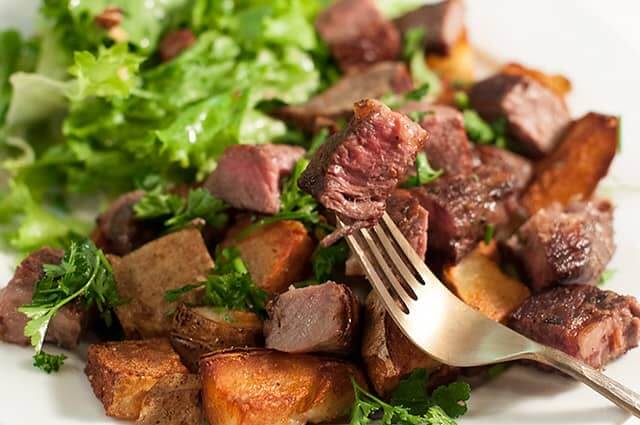 cube steak salad