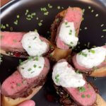 steak crostini with cranberry onion jam