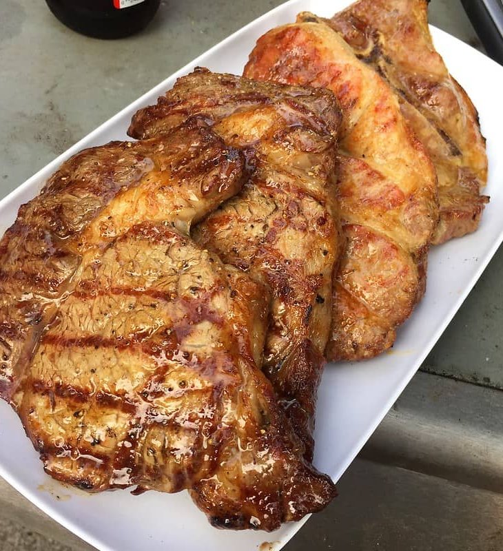 oven cooked pork steaks ready to eat