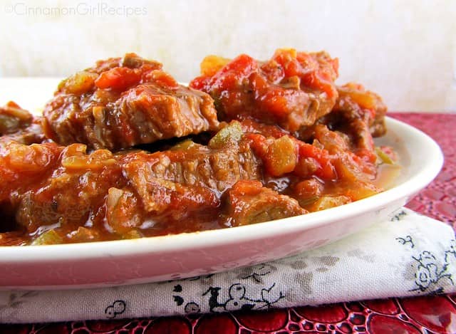 ready to eat swiss steak on platter