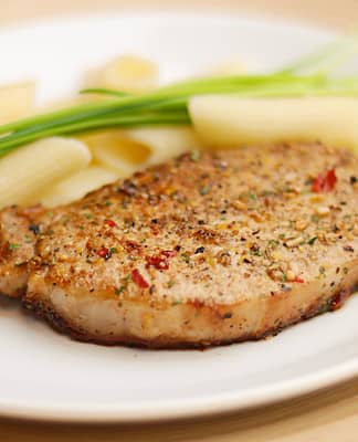 seasoned pork steak