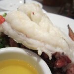 boiled lobster tail with butter sauce