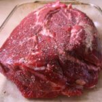 chuck roast in pan ready to cook in oven