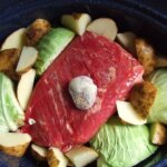 corned beef in crock pot with potatoes and cabbage