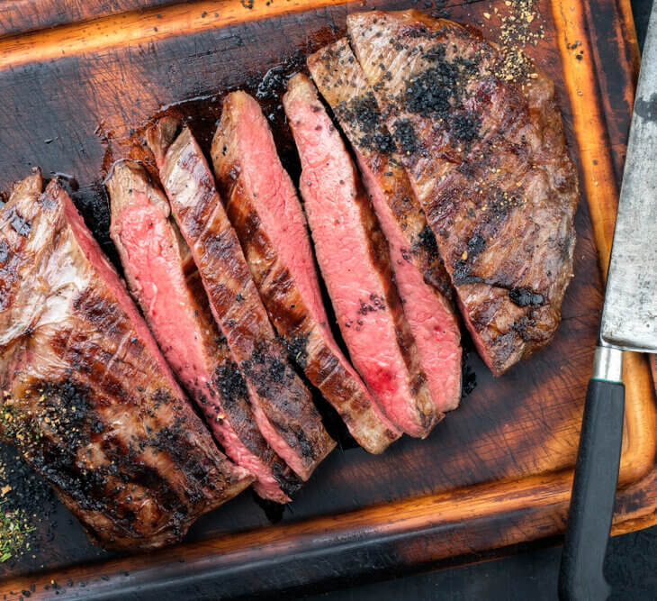 cooked flap steak