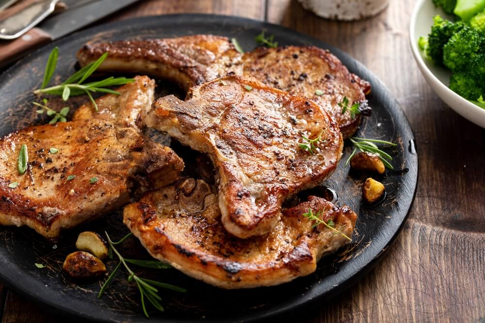 cooked pork chops