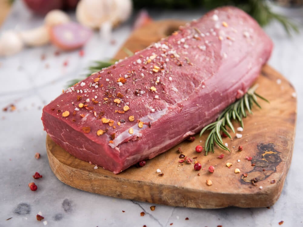 preparing filet mignon roast for the grill