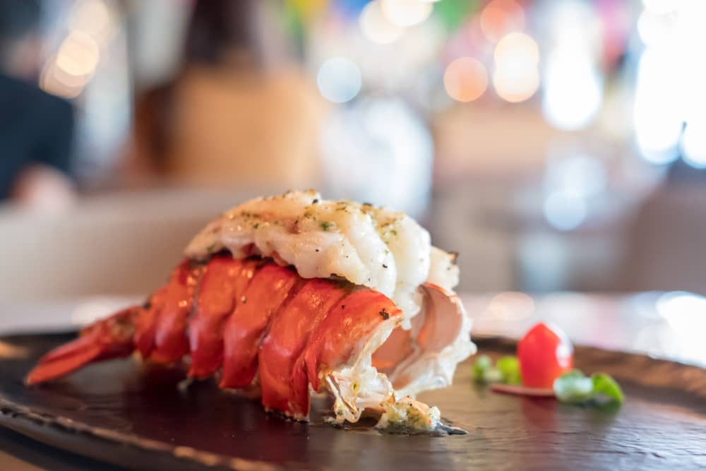 lobster tail cooked and ready to eat