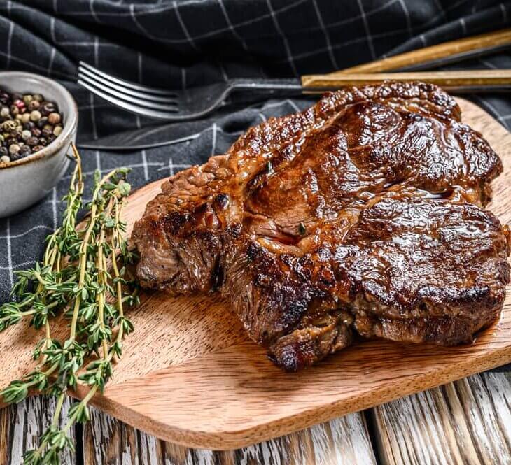 cooked chuck steak