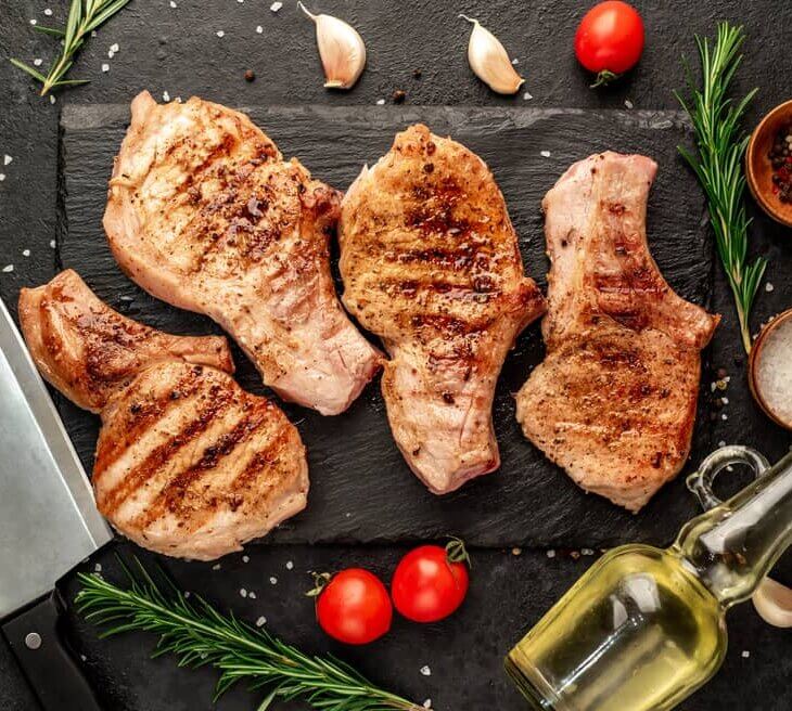 cooked tenderized pork chops